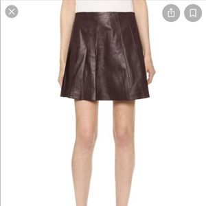 Tess Giberson Pleated Leather Skirt 0